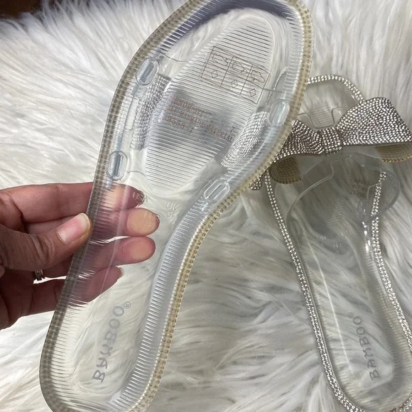 Clear jelly Embellished‎ bow slide sandals - Picture 3 of 4